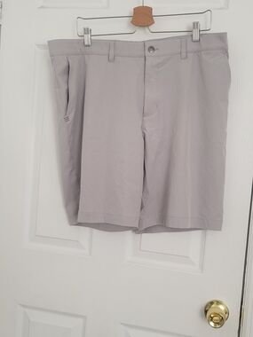 adidas Light Gray Men’s Flat Front Shorts
